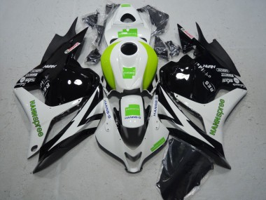 ABS Kit Carenatura Moto CBR 600 RR 09-12 - Nero Bianco Verde Hannspree