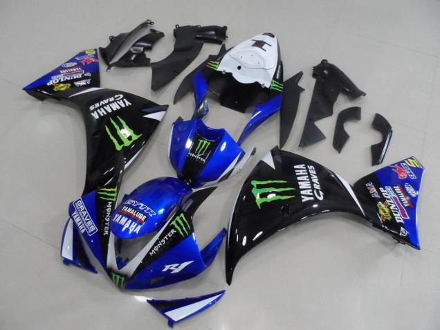 ABS Kit Carenatura Moto R1 12-14 - Blu Nero Monster ABS Kit Carenatura Moto R1 12-14 - Blu Nero Monster