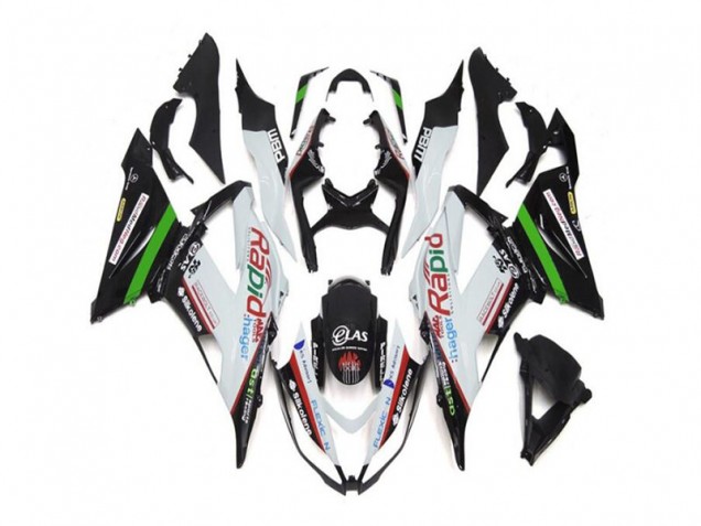ABS Kit Carenatura Moto ZX6R 13-18 - Bianco Nero ABS Kit Carenatura Moto ZX6R 13-18 - Bianco Nero