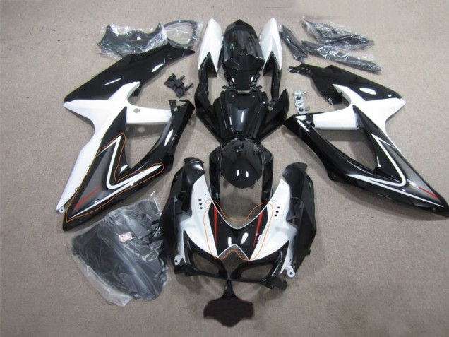 ABS Moto Plastica & Carene GSXR 600 K8 08-10 - Nero Bianco ABS Moto Plastica & Carene GSXR 600 K8 08-10 - Nero Bianco
