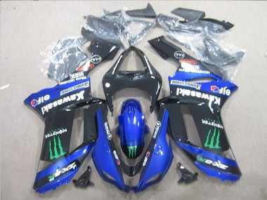 ABS Moto Plastica & Carene ZX6R 07-08 - Nero Blu Verde Monster