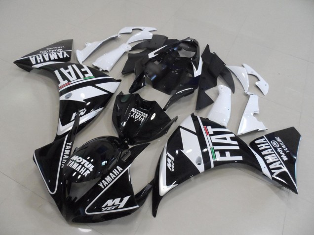 ABS Moto Plastica & Moto Carena R1 12-14 - Nero Bianco Fiat ABS Moto Plastica & Moto Carena R1 12-14 - Nero Bianco Fiat