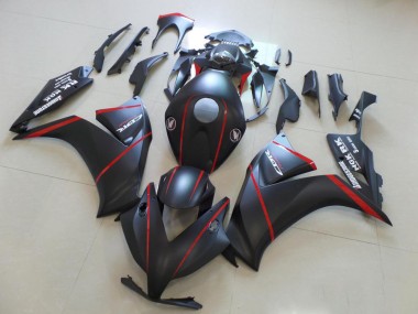 Carene Moto CBR 1000 RR 12-16 - Matte Bladk con Rosso Banda