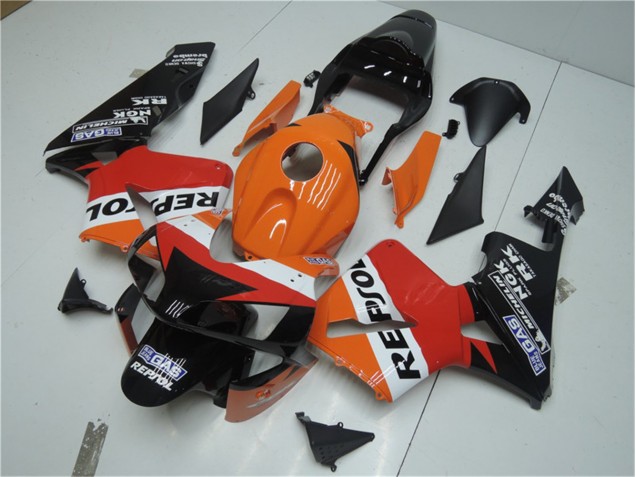 Carene Moto CBR 600 RR 03-04 - Arancia Rosso Nero Repsol