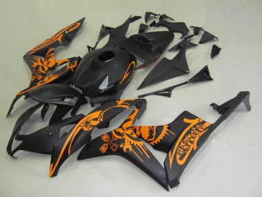 Carene Moto CBR 600 RR 07-08 - Nero Opaco Arancia Adesivo