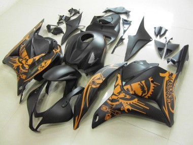 Carene Moto CBR 600 RR 09-12 - Nero Opaco Arancia Adesivo