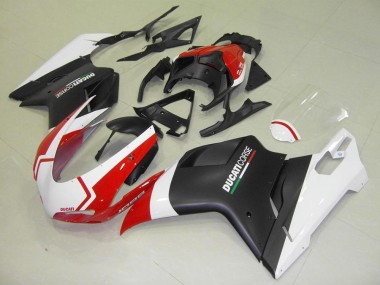Carene Moto Ducati 848 1098 1198 07-14 - Nero Opaco Bianco Rosso