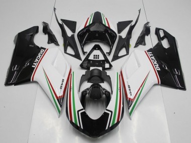 Carene Moto Ducati 848 1098 1198 07-14 - Nero Verde & Bianco
