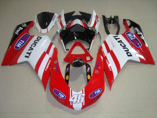 Carene Moto Ducati 848 1098 1198 07-14 - Rosso Bianco 46 Carene Moto Ducati 848 1098 1198 07-14 - Rosso Bianco 46