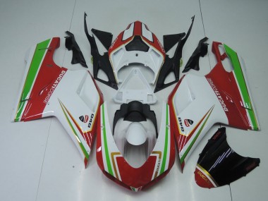 Carene Moto Ducati 848 1098 1198 07-14 - Rosso Bianco & Verde
