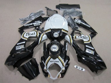 Carene Moto GSXR 1000 K7 07-08 - Nero Lucky Strike Bianco Motul