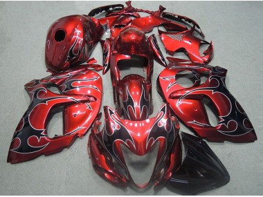 Carene Moto GSXR 1300 Hayabusa 96-07 - Rosso con Nero Fiamma
