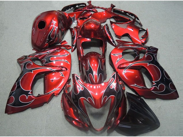 Carene Moto GSXR 1300 Hayabusa 96-07 - Rosso con Nero Fiamma Carene Moto GSXR 1300 Hayabusa 96-07 - Rosso con Nero Fiamma