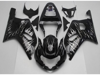 Carene Moto GSXR 600 / 750 K1 K2 K3 01-03 - Nero Bianco Fiamma