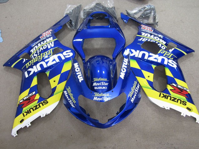 Carene Moto GSXR 600 K1 K2 K3 01-03 - Blu Giallo Telefumia Movistar Carene Moto GSXR 600 K1 K2 K3 01-03 - Blu Giallo Telefumia Movistar