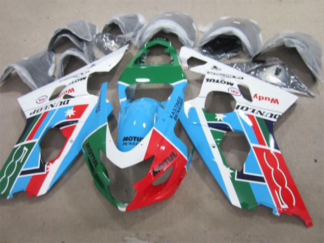 Carene Moto GSXR 600 K1 K2 K3 01-03 - Blu Verde Bianco Motul