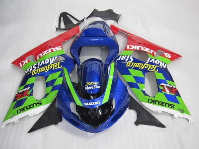 Carene Moto GSXR 600 K1 K2 K3 01-03 - Blu Verde Rosso Telefumia Movistar Carene Moto GSXR 600 K1 K2 K3 01-03 - Blu Verde Rosso Telefumia Movistar