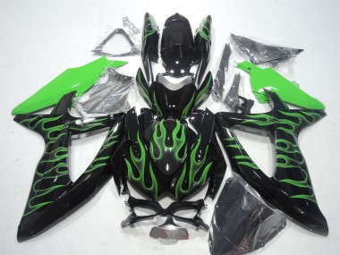Carene Moto GSXR 600 K8 08-10 - Nero Verde Fiamma