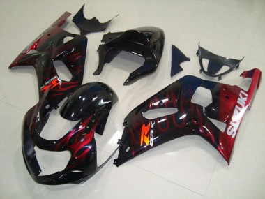 Carene Moto GSXR 750 K1 K2 K3 01-03 - Nero Rosso Fiamma