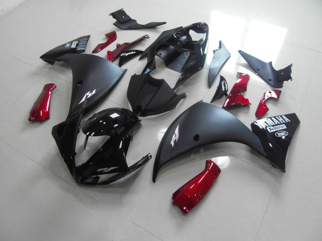 Carene Moto R1 09-11 - Nero Opaco Rosso