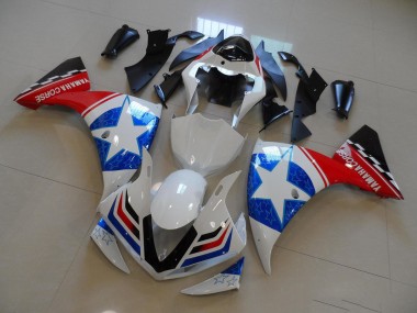 Carene Moto R1 12-14 - Bianco Nero Ducati Stella