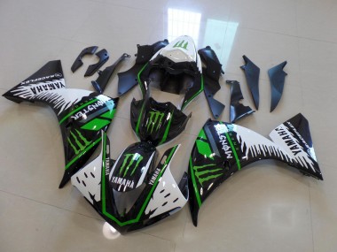 Carene Moto R1 12-14 - Bianco Verde Big Monster