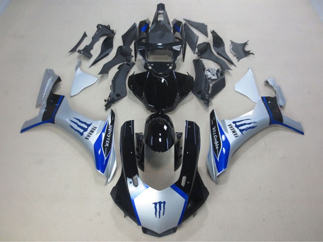 Carene Moto R1 15-19 - Argento Nero Blu Monster Carene Moto R1 15-19 - Argento Nero Blu Monster