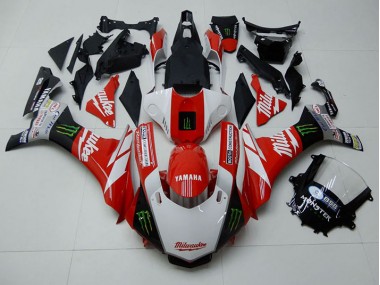 Carene Moto R1 15-19 - Rosso Bianco Monster