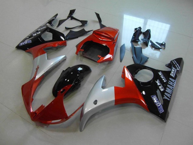 Carene Moto R6 03-05 - Arancia Argento Nero Carene Moto R6 03-05 - Arancia Argento Nero