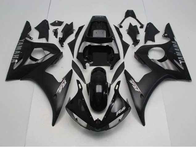 Carene Moto R6 03-05 - Nero con Argento Decalcomanie
