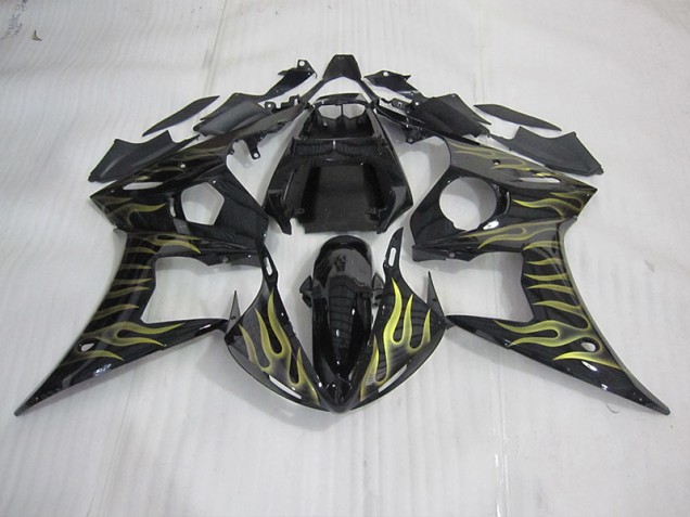 Carene Moto R6 03-05 - Nero con Giallo Fiamma Carene Moto R6 03-05 - Nero con Giallo Fiamma