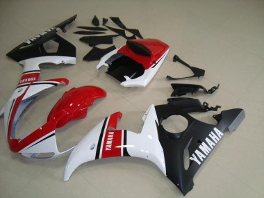 Carene Moto R6 03-05 - Rosso Bianco Nero Opaco