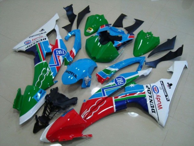 Carene Moto R6 08-16 - Blu Bianco Fiat Verde Rosso Wudy Motul Dunlop Carene Moto R6 08-16 - Blu Bianco Fiat Verde Rosso Wudy Motul Dunlop