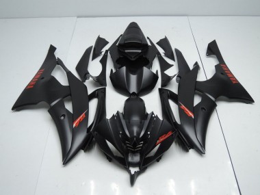 Carene Moto R6 08-16 - Nero Opaco Rosso Decalcomanie