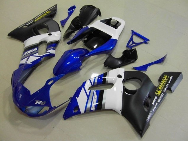 Carene Moto R6 98-02 - Blu Bianco & Nero