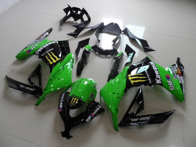 Carene Moto ZX 300R 13-16 - Nero Verde Monster