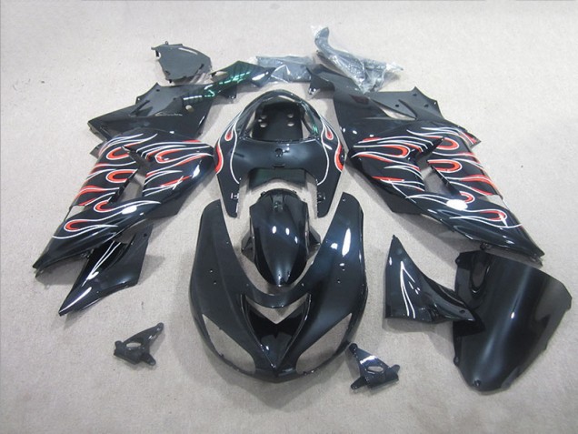 Carene Moto ZX10R 06-07 - Nero Bianco Rosso Fiamma Carene Moto ZX10R 06-07 - Nero Bianco Rosso Fiamma