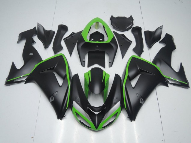Carene Moto ZX10R 06-07 - Nero Opaco con Verde Line Carene Moto ZX10R 06-07 - Nero Opaco con Verde Line