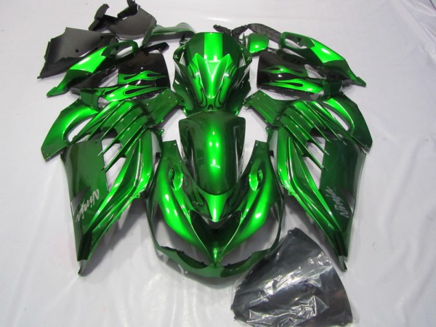 Carene Moto ZX14R ZZR 1400 12-21 - Verde Bianco Ninja Decal Carene Moto ZX14R ZZR 1400 12-21 - Verde Bianco Ninja Decal