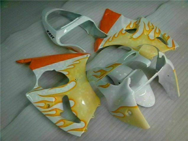 Carene Moto ZX6R 00-02 - Bianco Giallo Fiamma