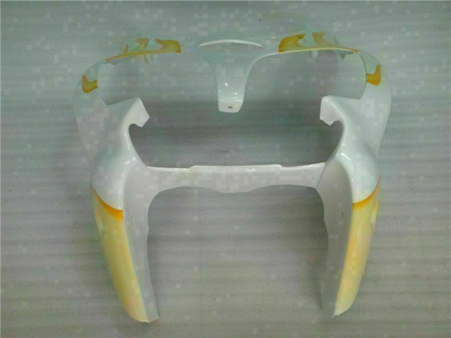 Carene Moto ZX6R 00-02 - Bianco Giallo Fiamma