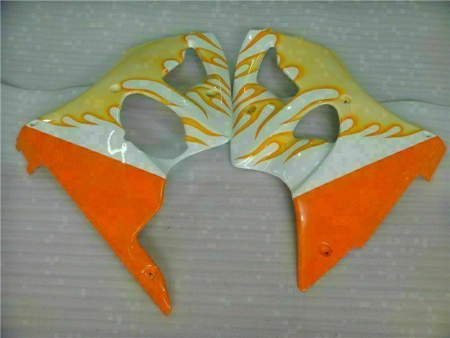 Carene Moto ZX6R 00-02 - Bianco Giallo Fiamma