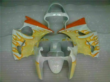 Carene Moto ZX6R 00-02 - Bianco Giallo Fiamma