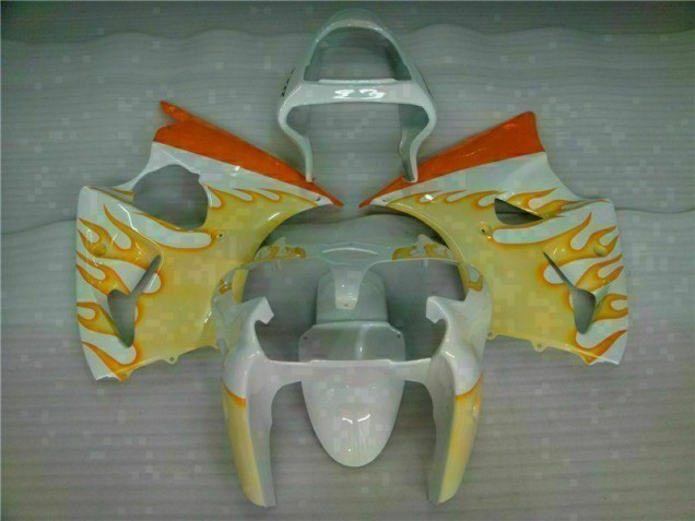 Carene Moto ZX6R 00-02 - Bianco Giallo Fiamma