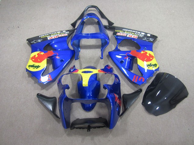 Carene Moto ZX6R 00-02 - Blu Red Bull Ninja