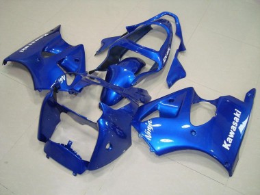 Carene Moto ZX6R 00-02 - Blu con Bianco Decalcomanie