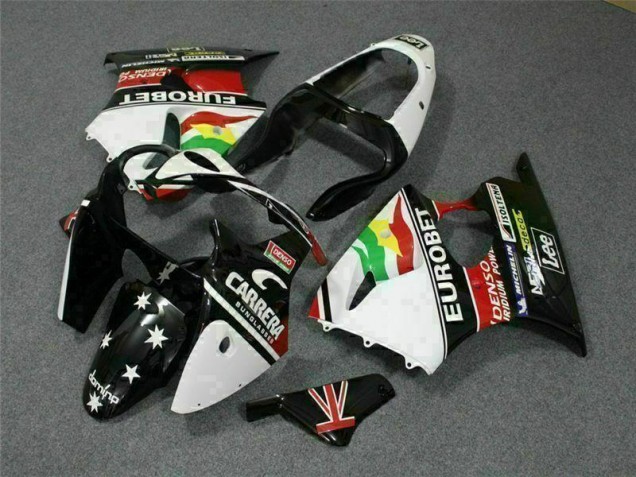 Carene Moto ZX6R 00-02 - Nero Bianco Eurobet Carene Moto ZX6R 00-02 - Nero Bianco Eurobet