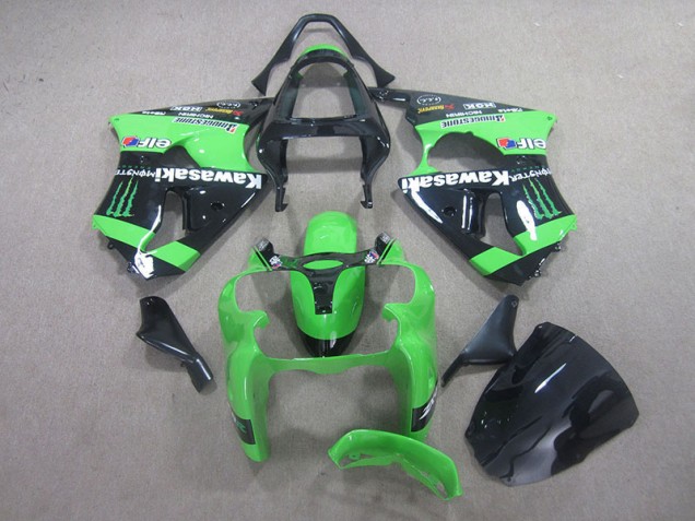 Carene Moto ZX6R 00-02 - Nero Verde Monster