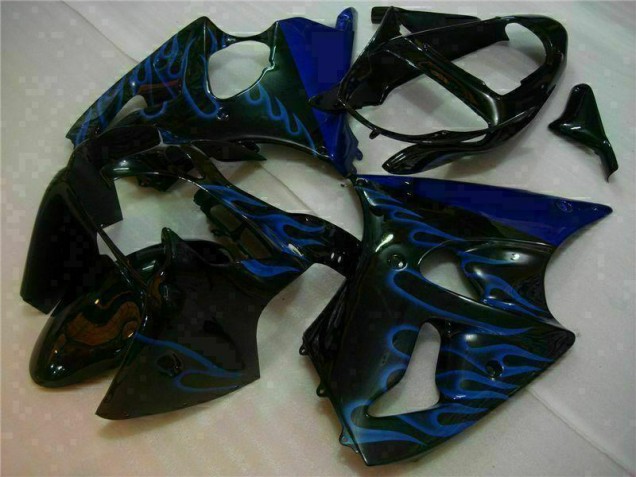 Carene Moto ZX6R 00-02 - Nero con Blu Fiamma Carene Moto ZX6R 00-02 - Nero con Blu Fiamma