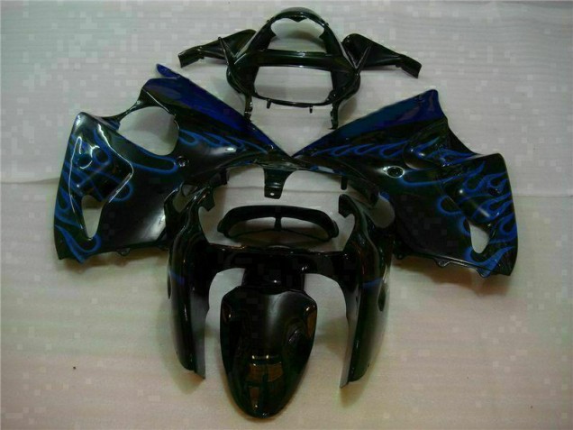 Carene Moto ZX6R 00-02 - Nero con Blu Fiamma Carene Moto ZX6R 00-02 - Nero con Blu Fiamma